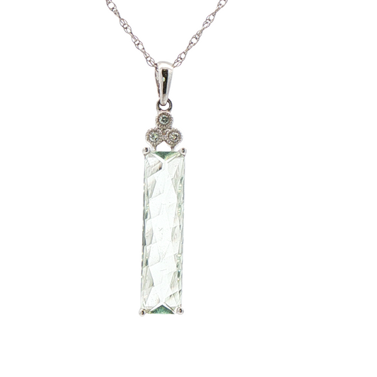 Amethyst Statement Pendant in 14 Karat White Gold