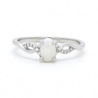Opal Classic Woven Ring in 14 Karat White Gold