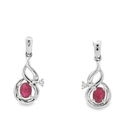 Rubies Classic Swirl Earrings in 14 Karat White Gold