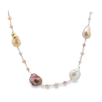 Pearls and Pearls Multicolor Wire Wrapped Strand
