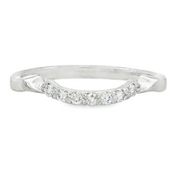 1/7cttw Love Tracer Band Wedding Band in 14 Karat White Gold