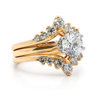 Previously Loved Metal_Color: Yellow Gold} Chevron Wedding Set