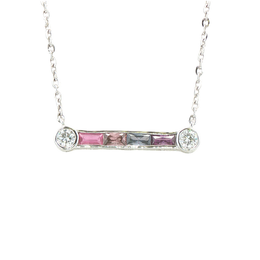 1/3cttw Modern Attached LAB Diamond Pendant/Necklace in 14 Karat White Gold
