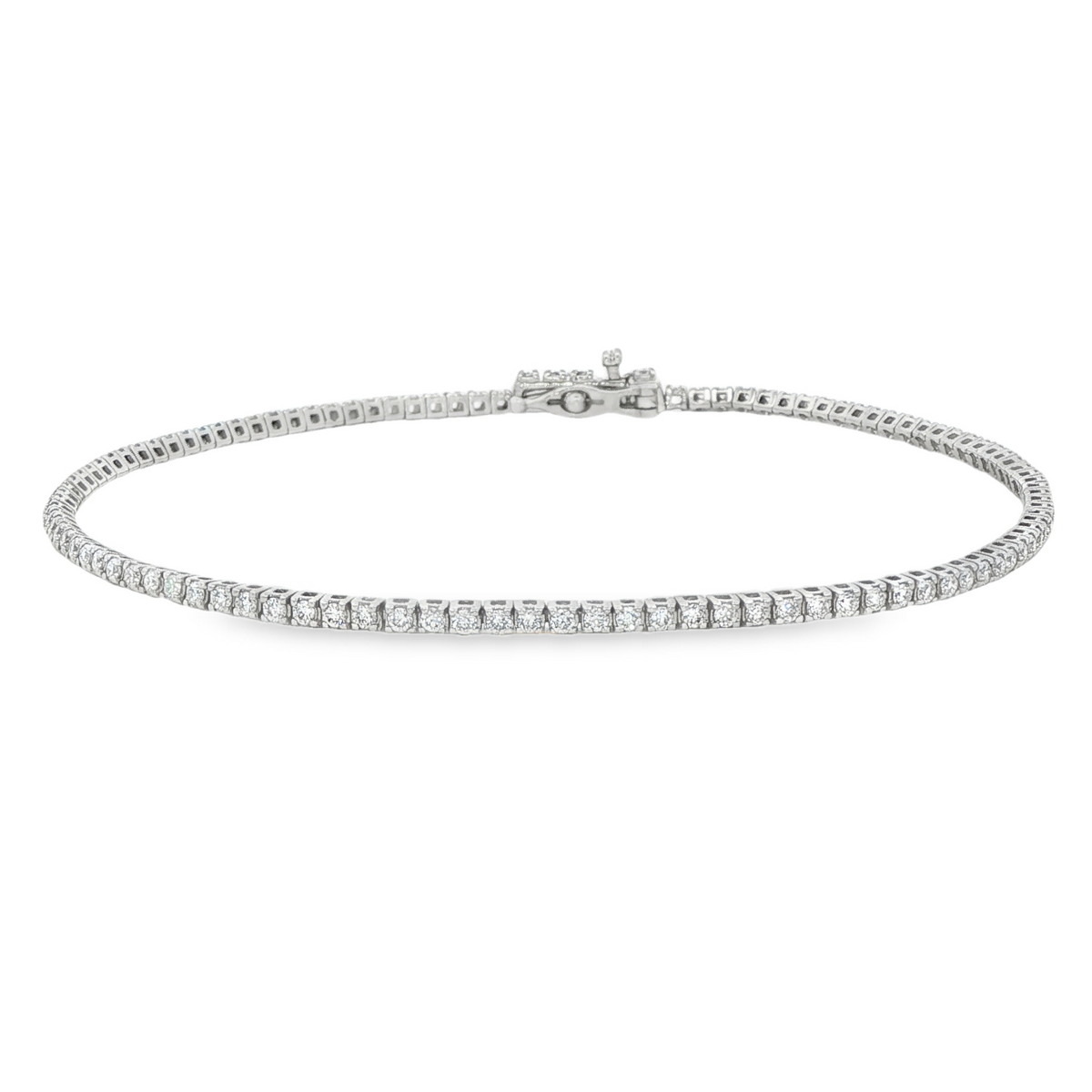 1.0cttw Classic Tennis LAB Diamond Bracelet in 14 Karat White Gold