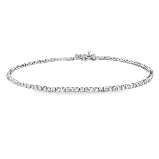 1.0cttw Classic Tennis LAB Diamond Bracelet in 14 Karat White Gold