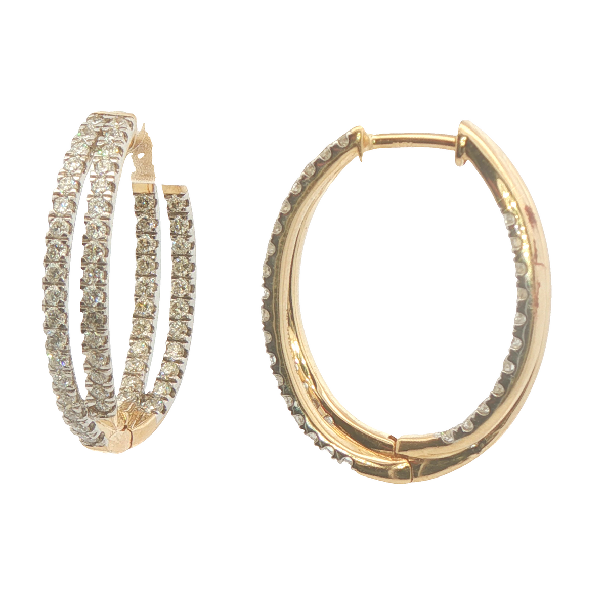 1-1/2 cttw Classic Hinged Lab Diamond Earrings in 10 Karat Yellow Gold