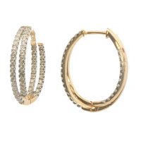 1-1/2 cttw Classic Hinged Lab Diamond Earrings in 10 Karat Yellow Gold