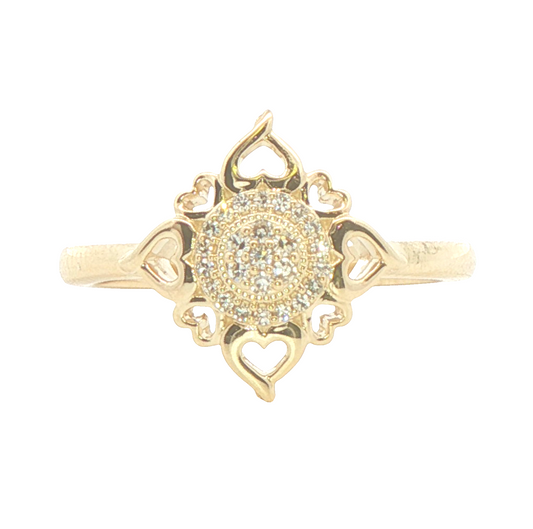 1/10cttw Vintage Inspired Vintage Inspired Fashion Ring in 10 Karat Yellow Gold