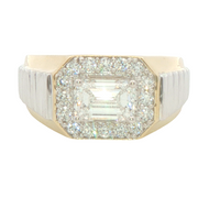 2-1/4 cttw Modern Fashion Gent's Lab Diamond Ring in 10 Karat Yellow and White Gold