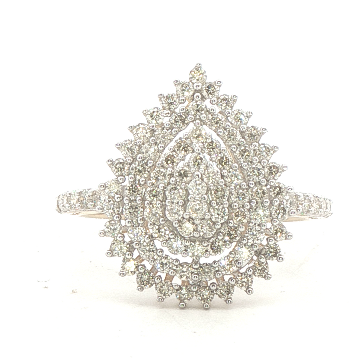 1.0cttw Statement Cluster LAB Diamond Ring in 10 Karat Yellow Gold