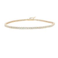 3 cttw Classic Tennis LAB Diamond Bracelet in 14 Karat Yellow Gold