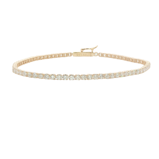 3 cttw Classic Tennis LAB Diamond Bracelet in 14 Karat Yellow Gold