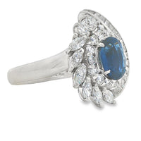 Sapphire Statement Vintage Inspired Ring in PLAT Platinum