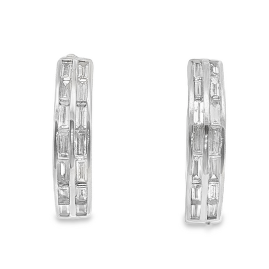 Baguette Diamonds Hoop Earrings