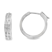 Baguette Diamonds Hoop Earrings