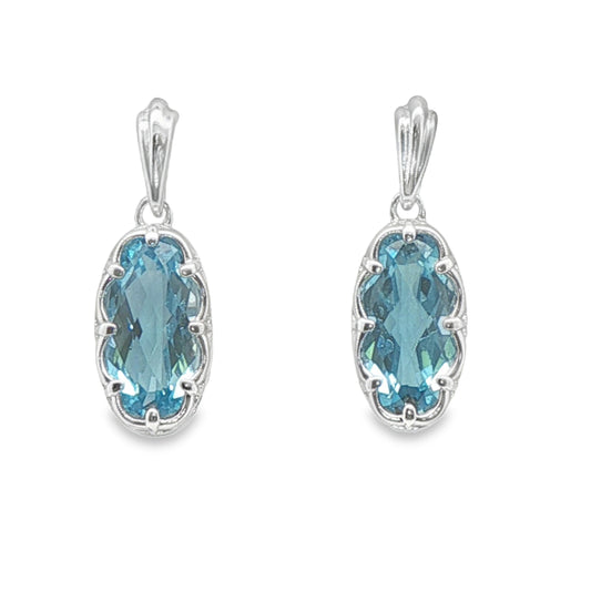 Oval Topazes Dangle Earrings