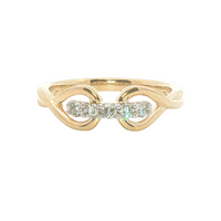1/5cttw Modern Infinity Fashion Ring in 10 Karat Yellow Gold