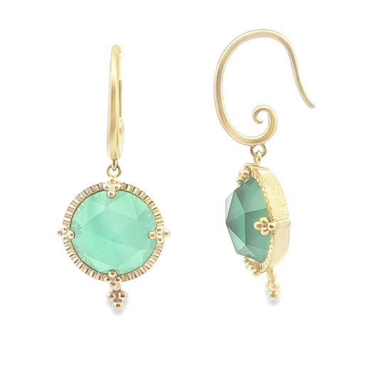 Agates Vintage Inspired Vintage Inspired Earrings in 14 Karat Yellow Gold