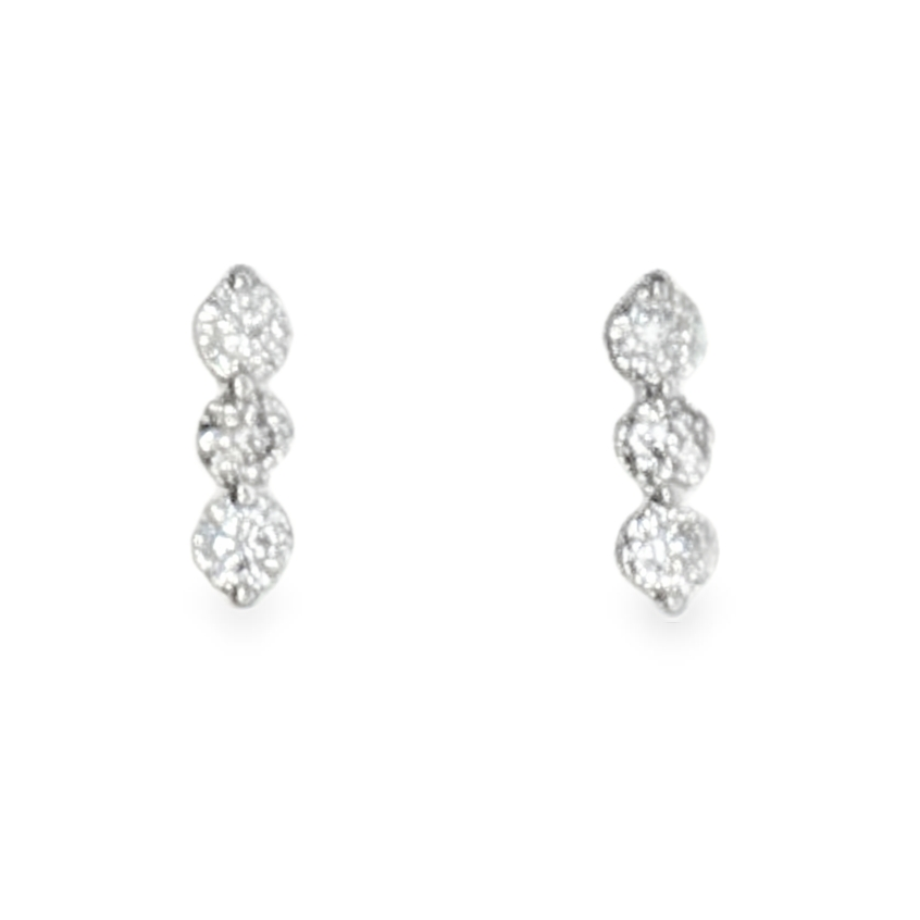 1/8 Cttw. Diamonds Three Stone Earrings