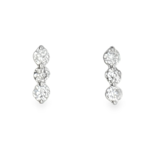 1/8 Cttw. Diamonds Three Stone Earrings