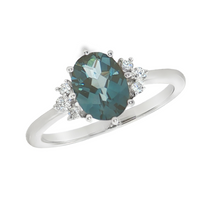 Topaz Classic Accented Ring in 10 Karat White Gold