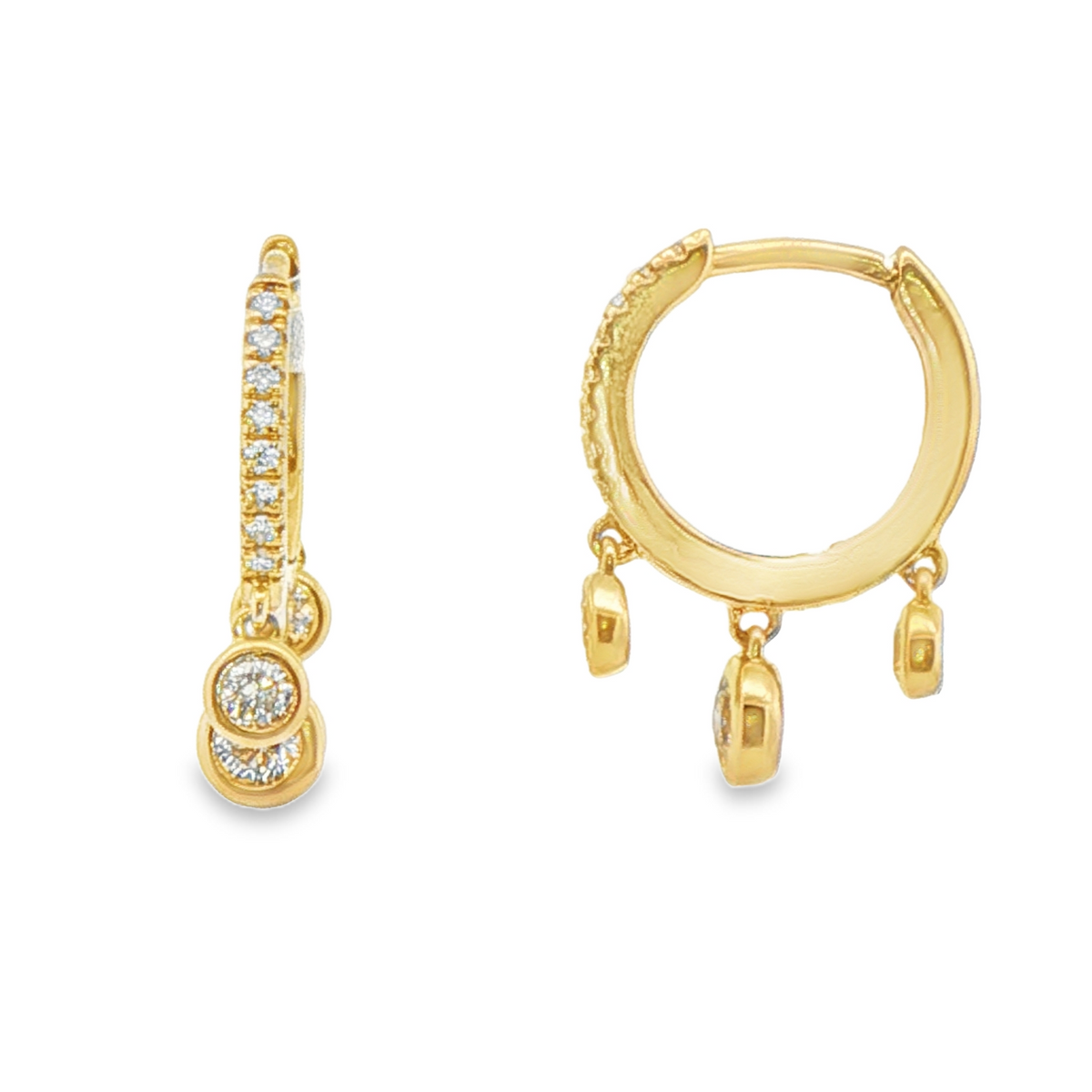 1/2 Cttw. Diamonds Huggie Hoop Earrings