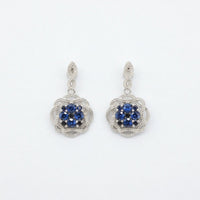 Sapphires Modern Woven Earrings in 14 Karat White Gold