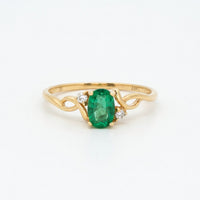 Emerald Classic Woven Ring in 14 Karat Yellow Gold