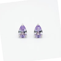 Tanzanites Minimalist Stud Earrings in 14 Karat White Gold