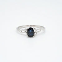Sapphire Classic Woven Ring in 14 Karat White Gold