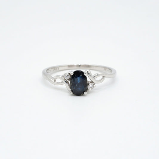 Sapphire Classic Woven Ring in 14 Karat White Gold