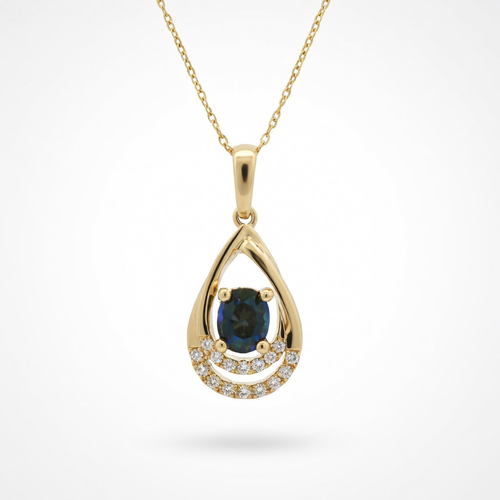 Sapphire Classic Pendant in 14 Karat Yellow Gold