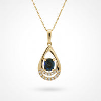 Sapphire Classic Pendant in 14 Karat Yellow Gold