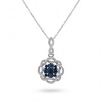 Sapphires Classic Pendant in 14 Karat White Gold