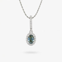 Sapphire Classic Pendant in 14 Karat White Gold