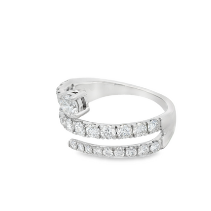 Round Brilliant Diamond Bypass LAB Diamond Ring