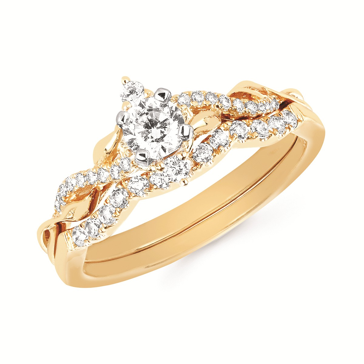 1/2 Cttw. Woven Wedding Set