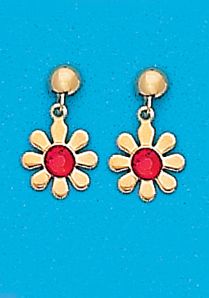24K Gold Plated Surgical Stainless Steel July Daisy Dangle