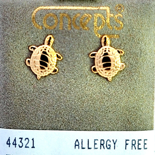 24K Gold Plated Surgical Stainless Steel Turtle Stud