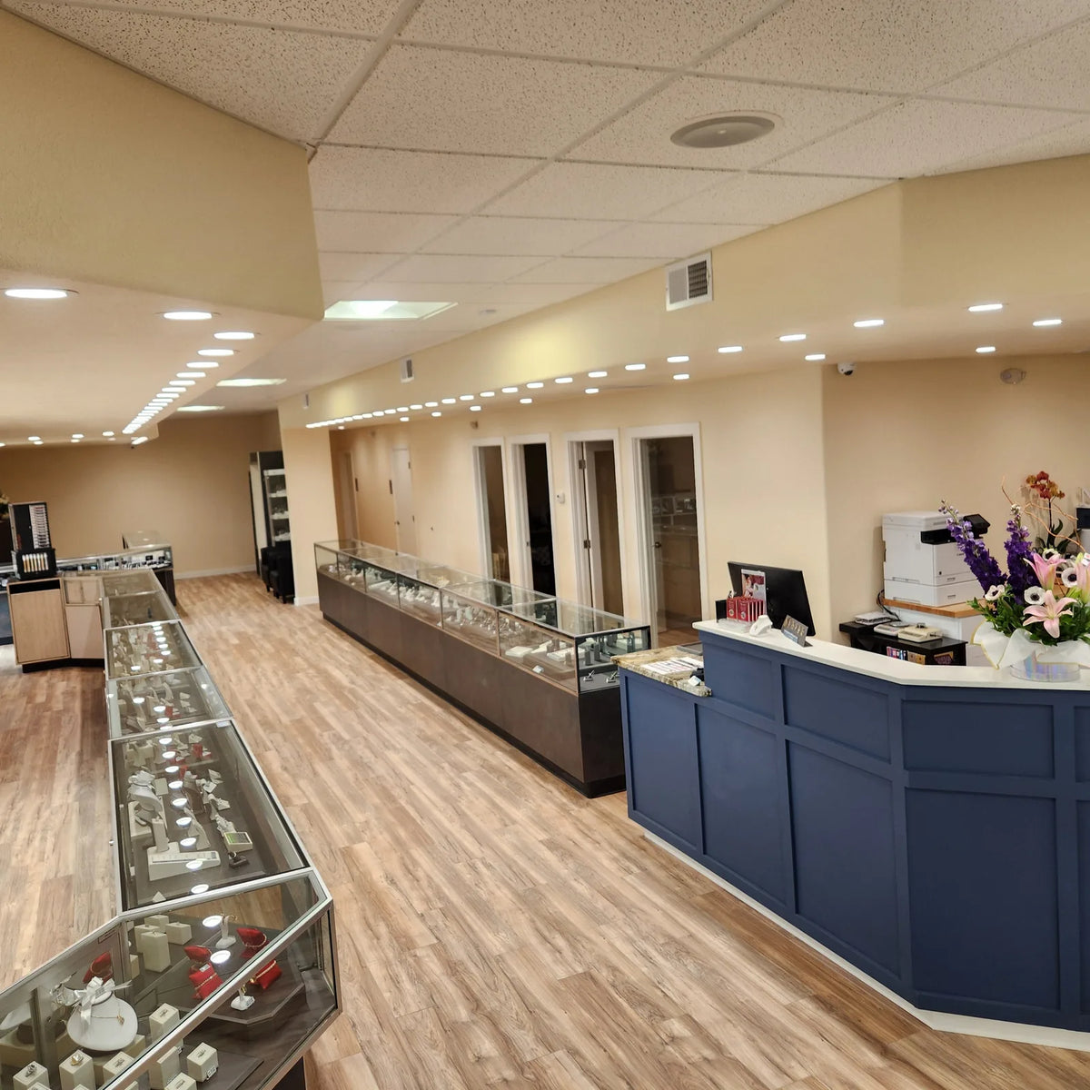 Inside picture of a jewelry store.