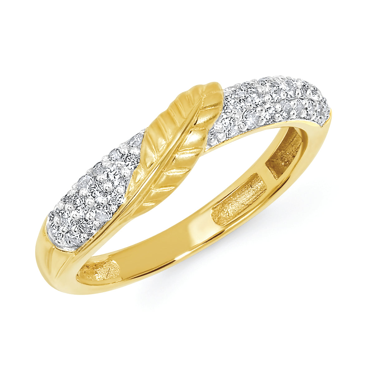 1/3cttw Nature Inspired Floral Fashion Ring in 14 Karat Yellow Gold