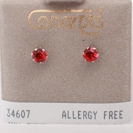 Surgical Stainless Steel July Swarovski Crystal Stud