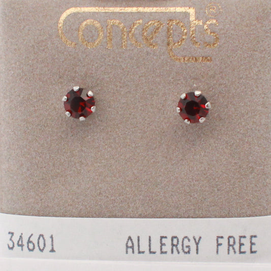 Surgical Stainless Steel January Swarovski Crystal Stud