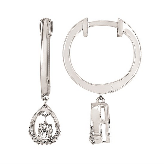 Round Diamonds Dangle Earrings