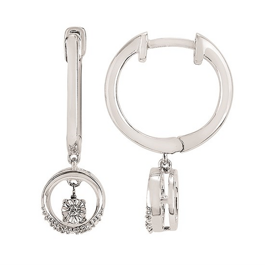 Round Diamonds Dangle Earrings