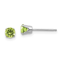 Peridot Classic Stud Earrings in 14 Karat White Gold