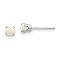 Opals Classic Stud Earrings in 14 Karat White Gold