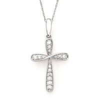 1/7 Cttw. Infinity Cross Pendant
