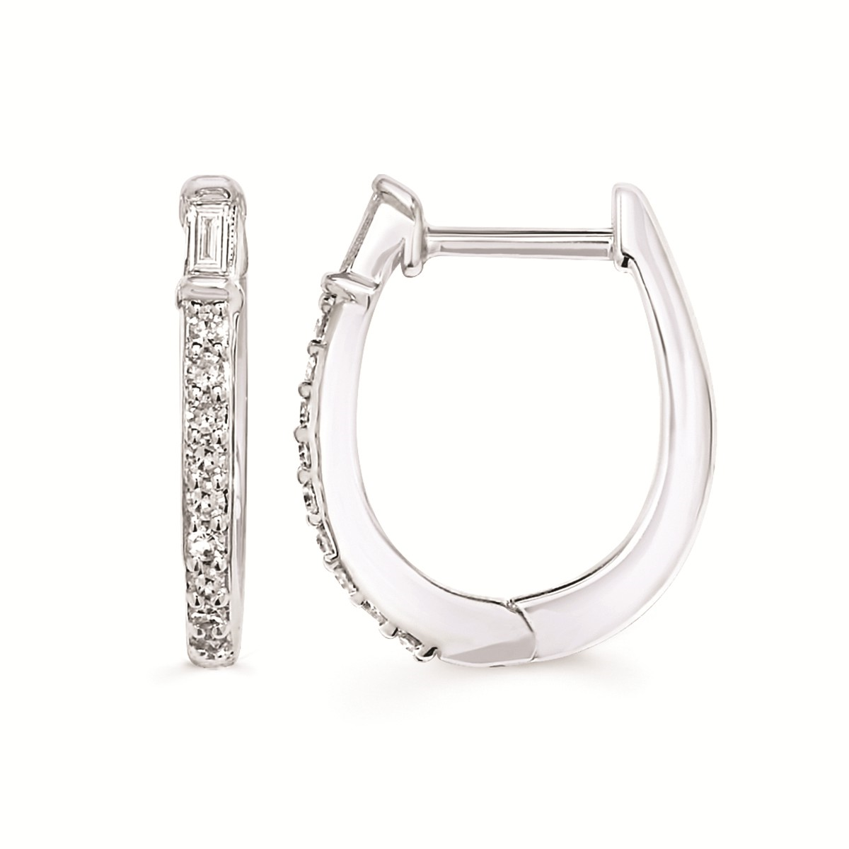 Various Shapes Diamonds Hoop Earrings