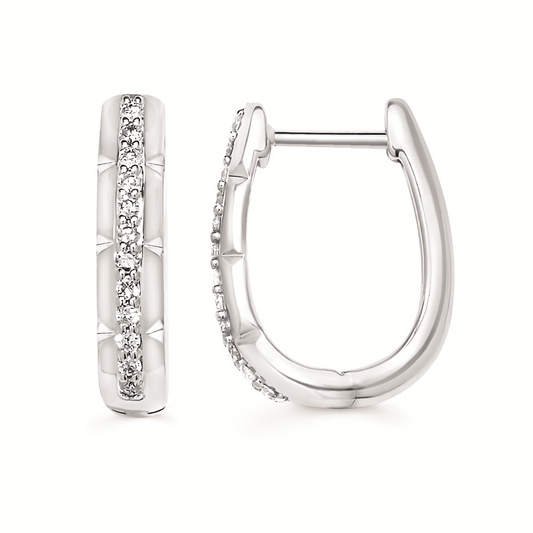 Round Brilliant Diamonds Hoop Earrings